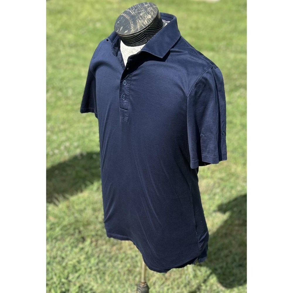 G/Fore Polo Shirt Mens Large Navy Blue Performance Golf Athletic Made Korea Logo - Picture 4 of 14